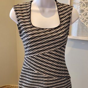 White House Black Market asymmetric zebra sleeveless top XS